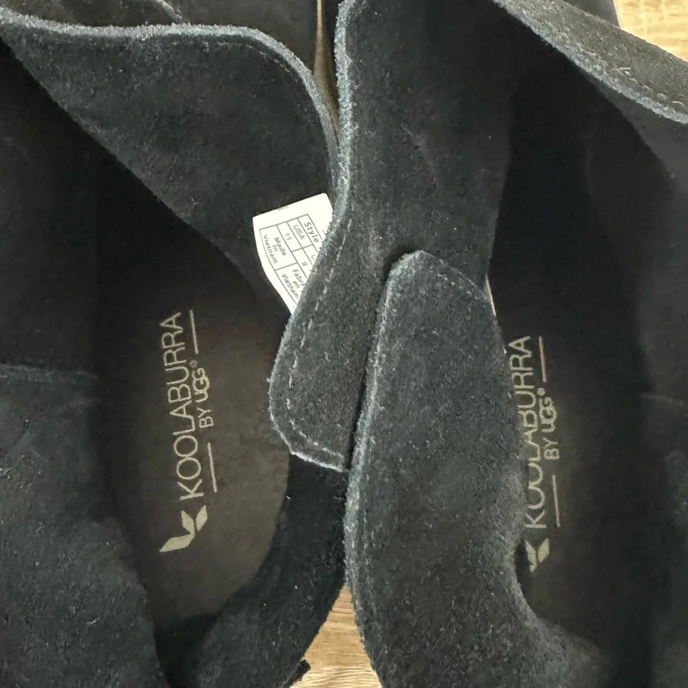 Koolaburra by UGG Skyller Suede Tassel Black Suede Women 11 Flat Ankle Boots